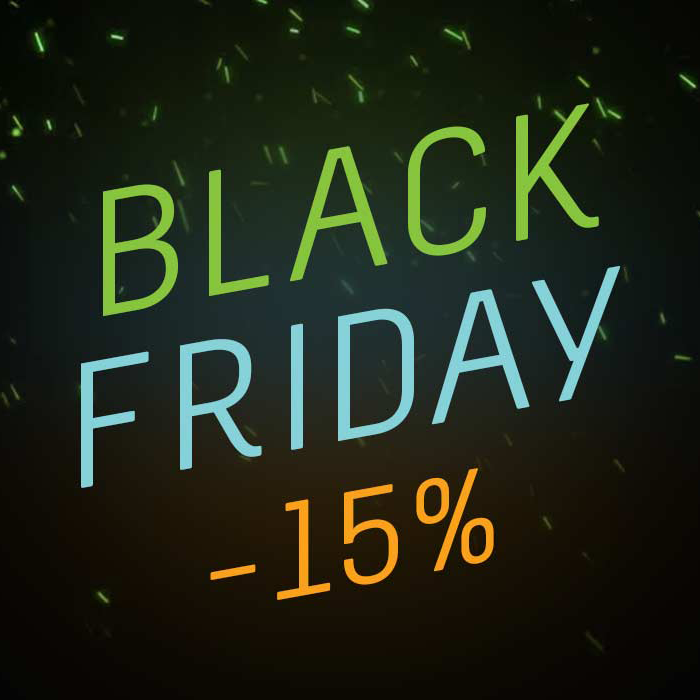 Черная пятница - скидка 15% на всё!