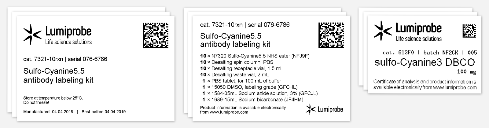 Наклейка Lumiprobe с серийным номером продукта